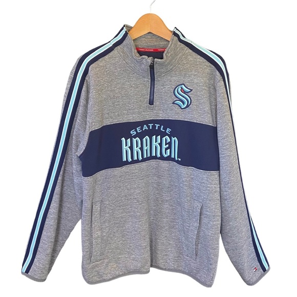 Tommy Hilfiger Other - Tommy Hilfiger Shirt Men’s Large Sweatshirt Kraken Heathered Grey Quarter Zip L